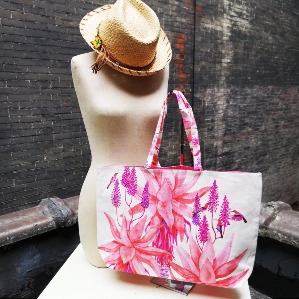 Beach, Swim Perfect Pink Floral Reusable Spring Tote Bag NWT